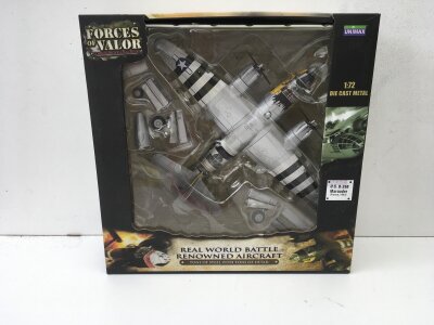 Boxed Unimax Forces of Valor diecast model aircraft featuring a U.S. B26B Marauder.  1:72 scale.  No reserve