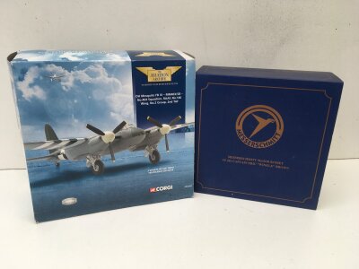 2 x boxed diecast model warplanes featuring Corgi AA32802 DH Mosquito FB VI and Oxford SP107  Messerschmitt Me163B. 1:72 scale. No reserve (2)