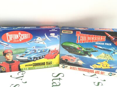 A Boxed Vivid Imaginations Captain Scarlet Spectrum Command Team and A Matchbox Thunderbirds Rescue Pack.(2).