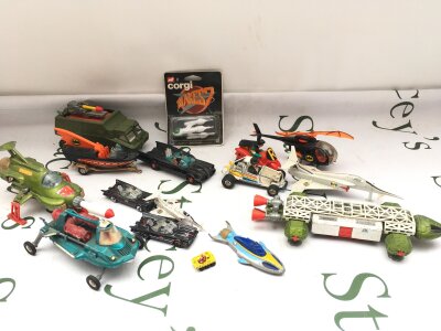 A Collection Of Playworn Diecast And A Carded Corgi Blakes 7 Liberator.