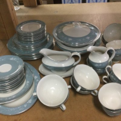 A Royal Doulton dinner service in Reflection pattern. Shipping category D.