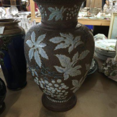 A Doulton vase decorated with grapevine.33 cm. NO RESERVE