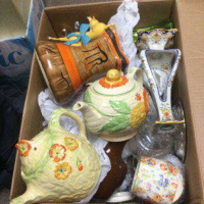 Two boxes of ceramics and glass. Shipping category D.