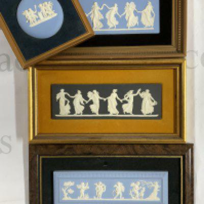 4 Wedgewood framed plaque, each approx 33cm x 14cm/ 15.5 x 15.5cm (D)