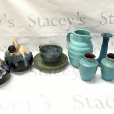 Art glass ceramics including a French jug etc. this lot cannot be posted