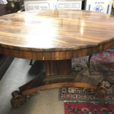 Irish round dining table 115cm tall 74cm wide