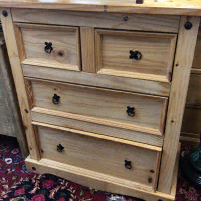 A modern pine chest of drawers fitted with two short and two long drawers. NO RESERVE