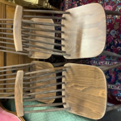 4 Mid Century stick back dining chairs.