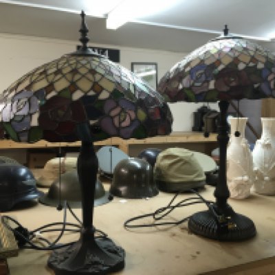 Two Tiffany style Lamps 62 cm tall approximately