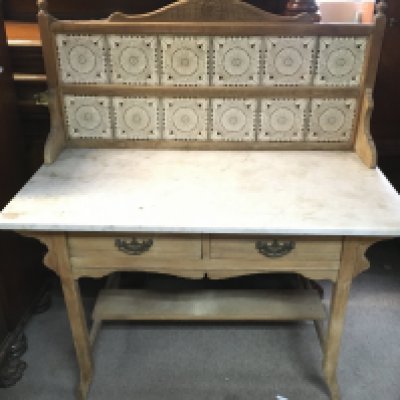 A marble topped washstand , dimensions 52x100x114cm