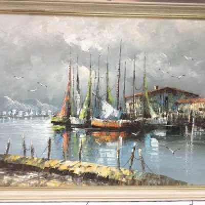 Four oil on canvas paintings by local Essex artists. Shipping category D. NO RESERVE