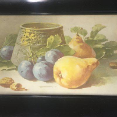 A pair of framed watercolours still life signed Catharina Klein .