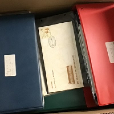 A box containing a large quantity of British first day stamp covers well presented in albums