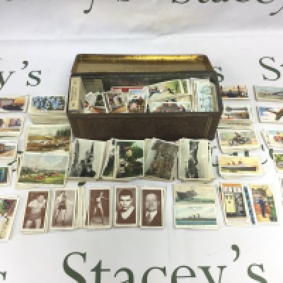 A collection of cigarette cards including Churchman's, Will's, Senior Service and others.