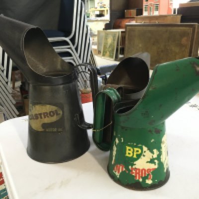 Oil jugs including Castrol GTX, BP ANTI FROST, CASTROL motor oil. No reserve Postage category B