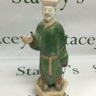 A terracotta pottery tomb figure, approx height 39cm. Shipping category D.