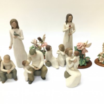 A collection of Willow tree fairies most of them with boxes. Postage D
