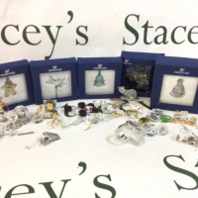 A collection of boxed Swarovski Crystal glass figures and ornaments , this lot cannot be posted