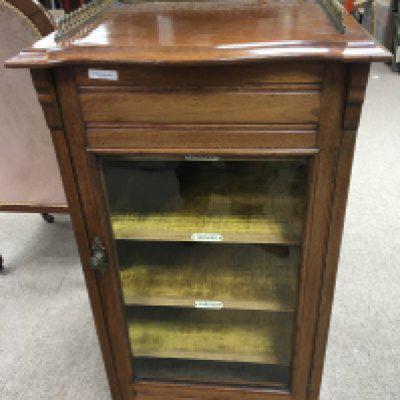 A walnut late Victorian music sheet cabinet the top with a raised three quarter gallery above a well fitted interior. NO RESERVE