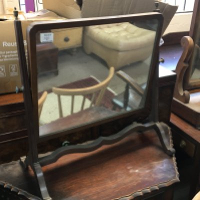 Two 19th mahogany dressing table free standing mirrors. (2)