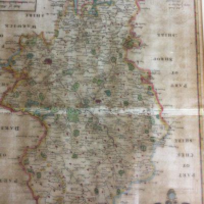 A collection of fourteen framed maps including Morden