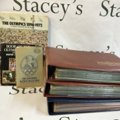 A collection of cigarette card albums including Gallaher, Players , Olympics 1896-1972 Esso book.