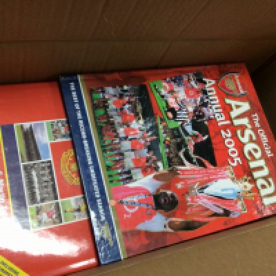 A collection of football annuals, books and VHS tapes including Goal 1976, All Stars Football books, The Worlds my Football pitch by Billy Wright etc. Postage category C