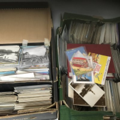 Two boxes containing a good collection of British postcards mainly 20th century (2)