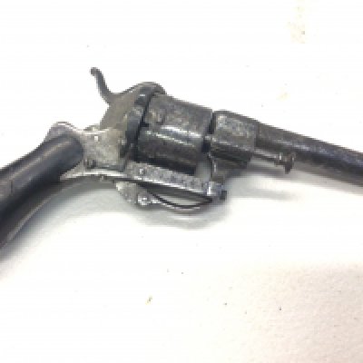 An Antique 19th century Continental rim fire pistol with retracting trigger. With serial number on the action see image.