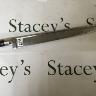 An unusual short sword with a horn grip polished steel tapering blade length 63cm