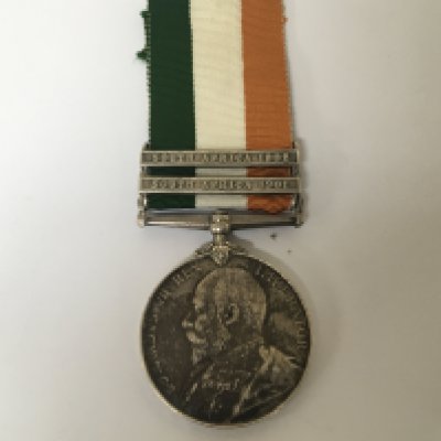 Two South African medals Victorian with three bars including Wittebergen and Edward VII South African medal with two bar 1901 and 1902 both awarded to 5054 Pte W Stevens Wiltshire Reg (2)