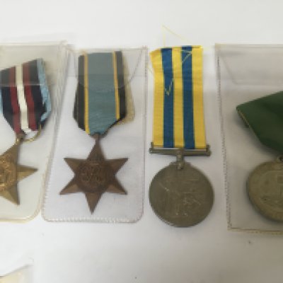 An Elizabeth II military medal Korea awarded to 22792060 SPR H Ward RE. A 1991 Artic Convoys Medal II world war Arctic Star and The Air Crew European star (4)
