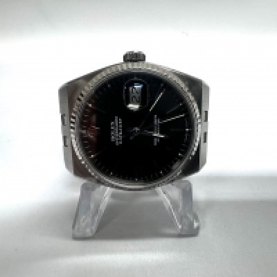 A 1988 Rolex Oyster Quartz Datejust black dial, model number 17014, Serial number R380338. (A)