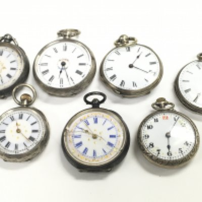 A Collection of silver pocket watches. This lot cannot be posted