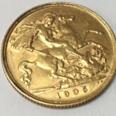 1905 Edward Half sovereign. Postage category A