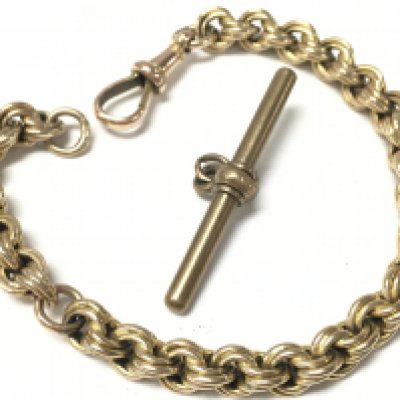 A 9ct gold bracelet with bar. Total weight 12.89g. Postage category A