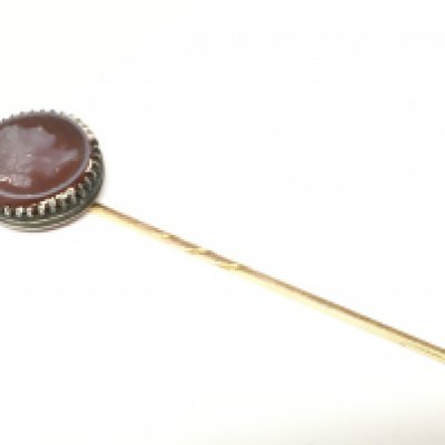A 9 carat gold cameo stick pin, total weight 3.26g. NO RESERVE