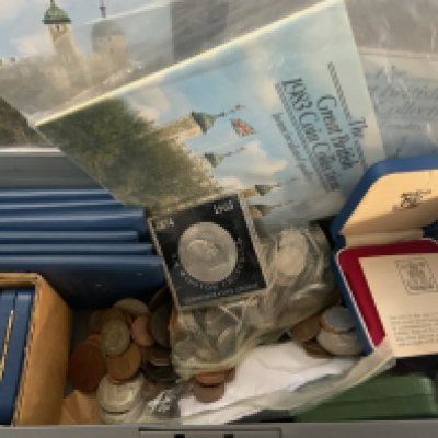 A mixed collection of British and world coinage. (D)