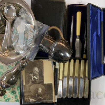 A collection of silver plated cutlery sets etc. (D).