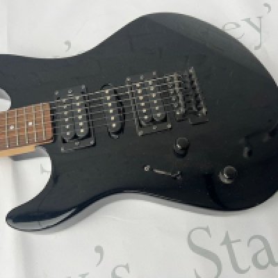 A Yamaha RGX 121 left handed electric guitar in black with black chrome parts. Good overall condition with some playwear and marks to back. No case <a href="https://www.the-saleroom.com/en-gb/auction-catalogues/staceys-auctioneers-and-valuers/catalogue-id-srsta10351/lot-ff355a04-73ee-4cfb-a17d-b24101151e18"> Click Here to Register to bid </a>