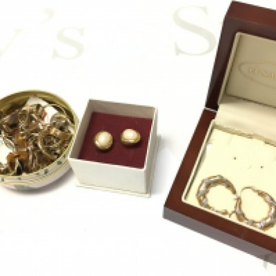 A collection of earrings , mostly being 9ct gold . Postage category A