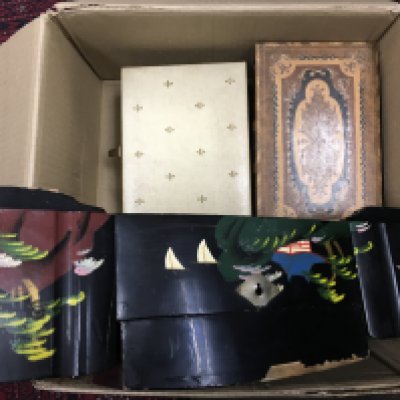 A collection of costume jewellery boxes including rings, bracelets etc