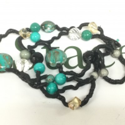 A Michael Kors glass bead necklace. Shipping category A.