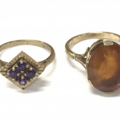 Two 9ct gold rings, and M and N/O. Total weight 8.5g Postage category A