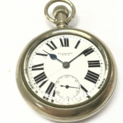 A standard USA pocket watch with a Silverode case , seen working