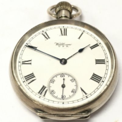 A silver Waltham USA pocket watch. Postage category A