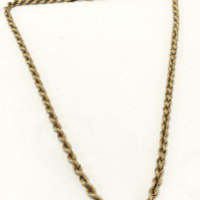 A 9ct gold rope chain , 6.4g total weight. Postage category A