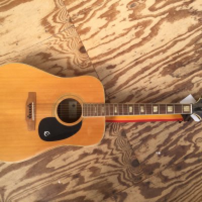An Epiphone Eldorado FT-350 acoustic guitar. No case. Neck crack.