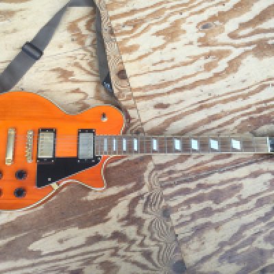 An Axl Les Paul style electric guitar. Comes with a soft carry case.