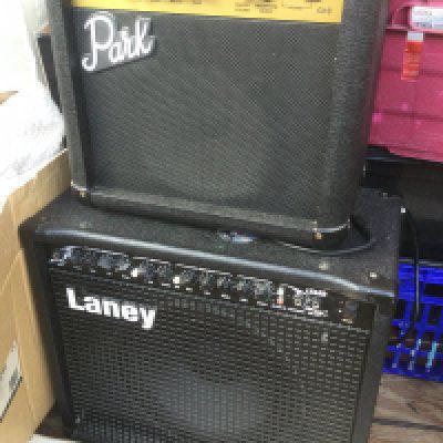 Two guitar amplifiers comprising a Laney LX65D and a Park practice amp (2).